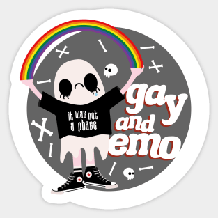 Gay and Emo Badge Sticker